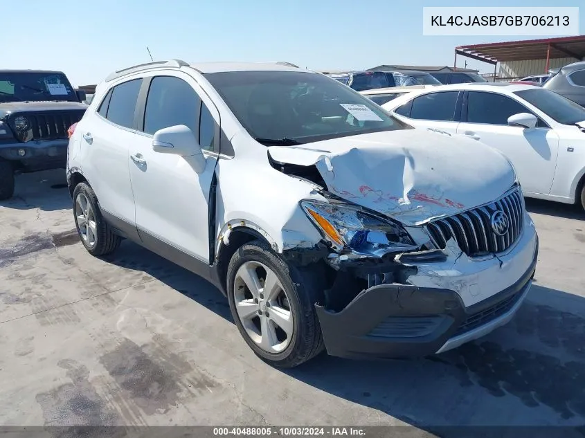 2016 Buick Encore VIN: KL4CJASB7GB706213 Lot: 40488005