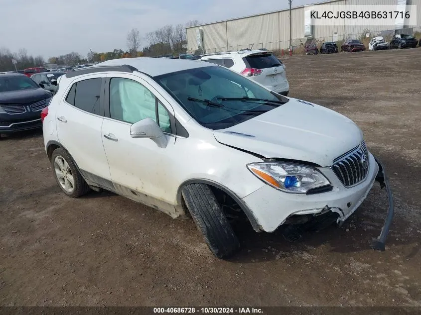 2016 Buick Encore Leather VIN: KL4CJGSB4GB631716 Lot: 40686728