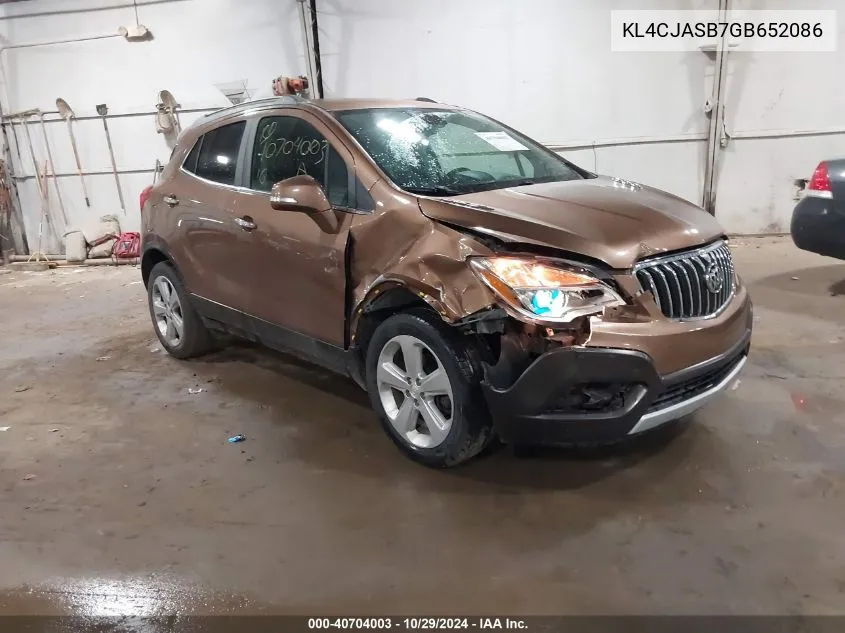 2016 Buick Encore VIN: KL4CJASB7GB652086 Lot: 40704003