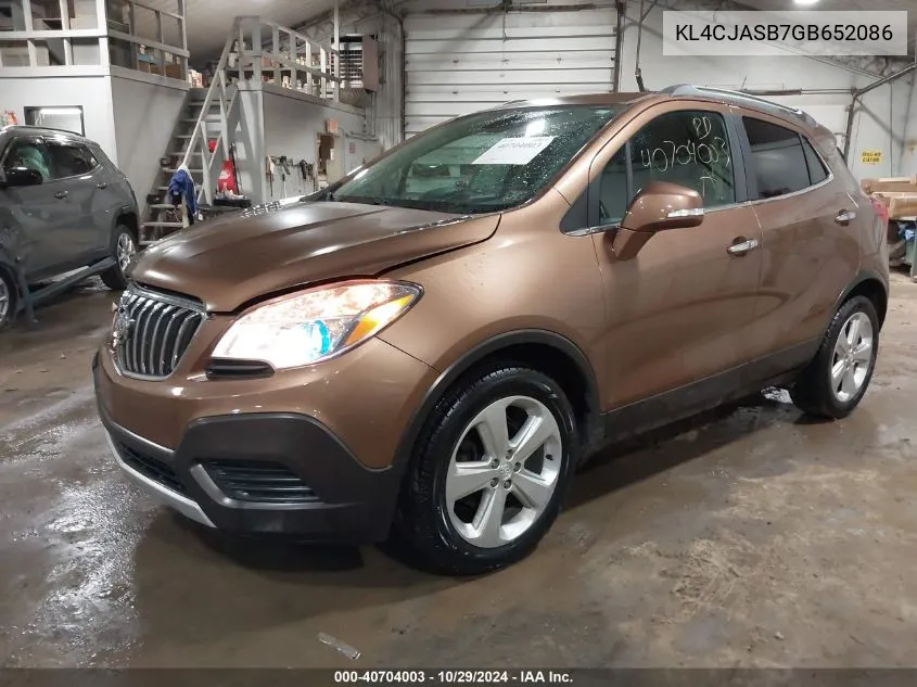 2016 Buick Encore VIN: KL4CJASB7GB652086 Lot: 40704003