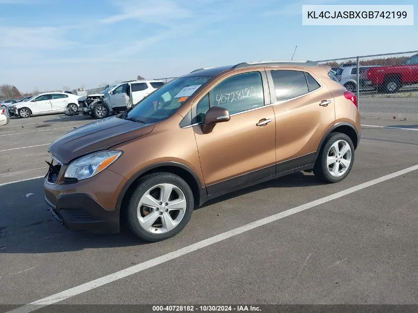 2016 Buick Encore VIN: KL4CJASBXGB742199 Lot: 40728182