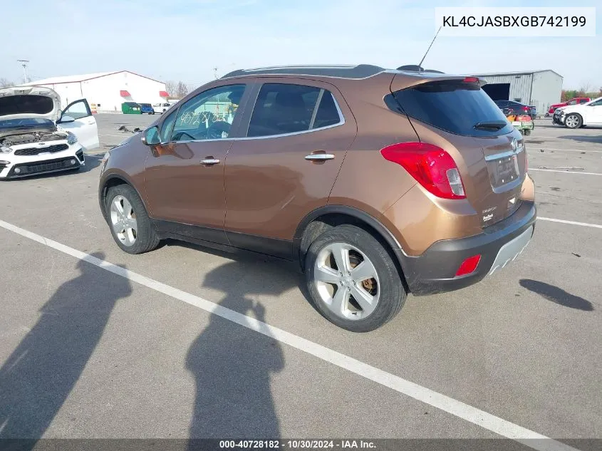 2016 Buick Encore VIN: KL4CJASBXGB742199 Lot: 40728182