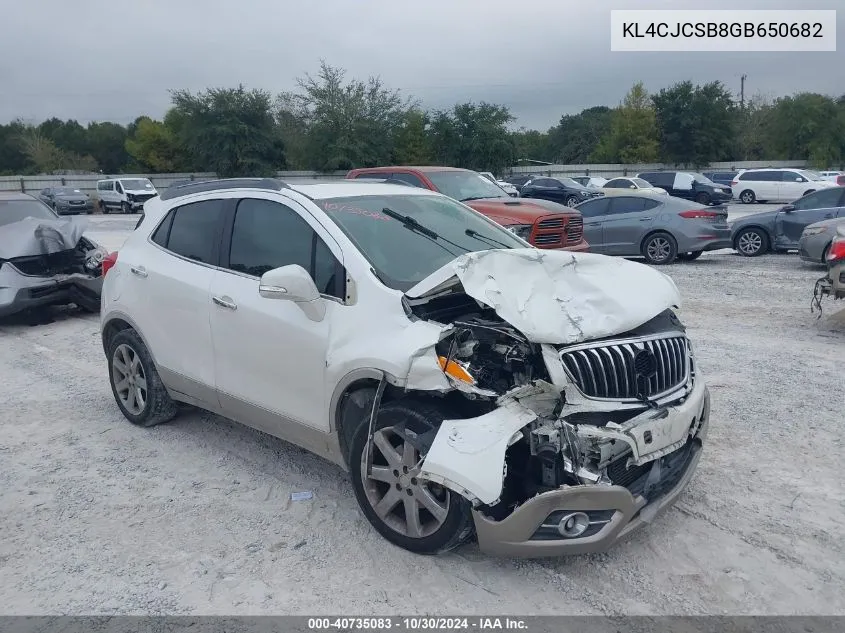 2016 Buick Encore Leather VIN: KL4CJCSB8GB650682 Lot: 40735083