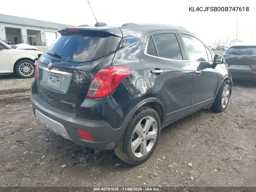 KL4CJFSB0GB747618 2016 Buick Encore Convenience