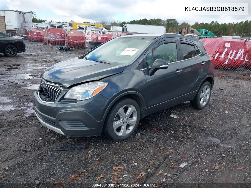 2016 Buick Encore VIN: KL4CJASB3GB618579 Lot: 40913385