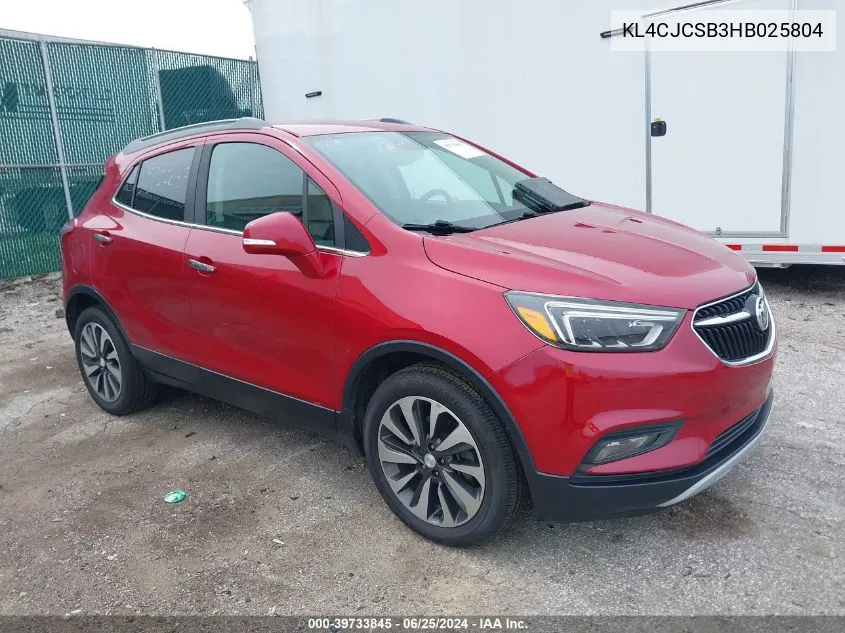 2017 Buick Encore Essence VIN: KL4CJCSB3HB025804 Lot: 39733845