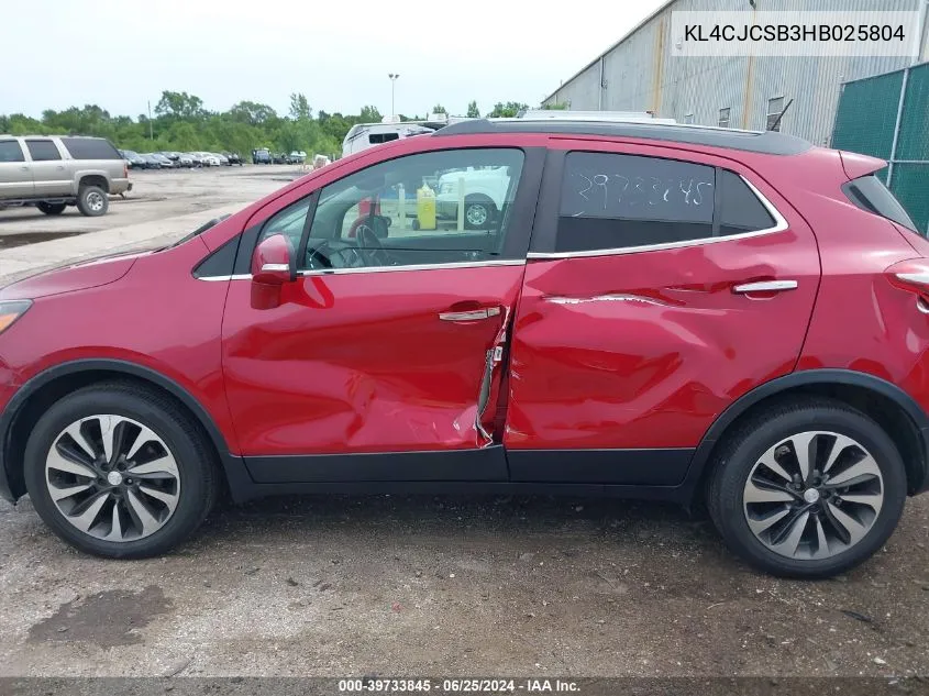 2017 Buick Encore Essence VIN: KL4CJCSB3HB025804 Lot: 39733845