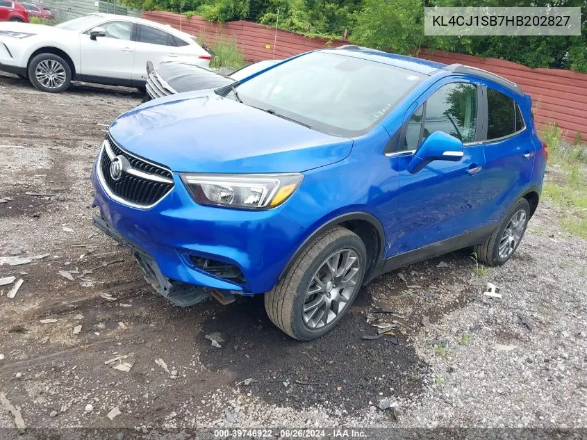 KL4CJ1SB7HB202827 2017 Buick Encore Sport Touring