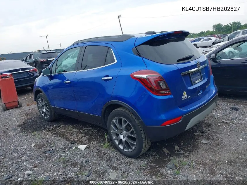 2017 Buick Encore Sport Touring VIN: KL4CJ1SB7HB202827 Lot: 39746922