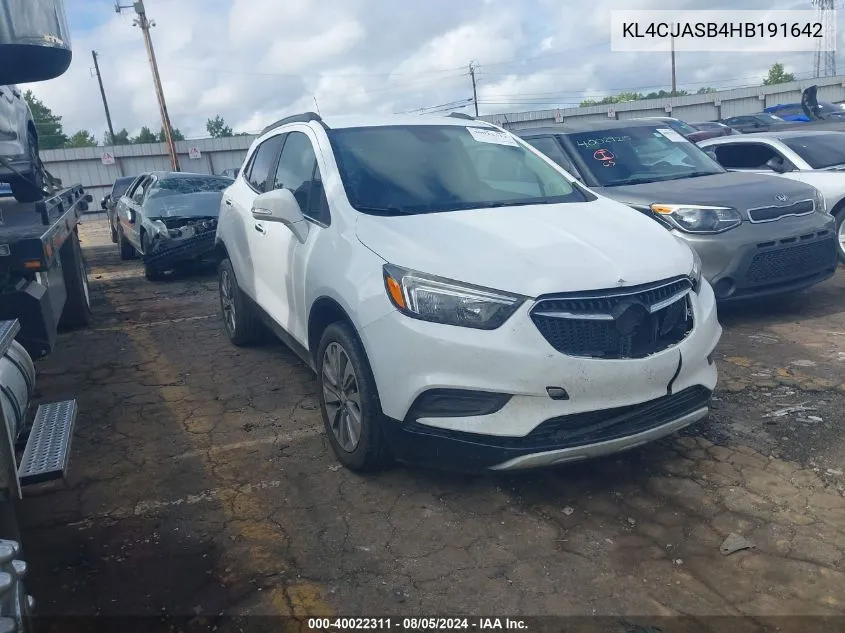 2017 Buick Encore Preferred VIN: KL4CJASB4HB191642 Lot: 40022311