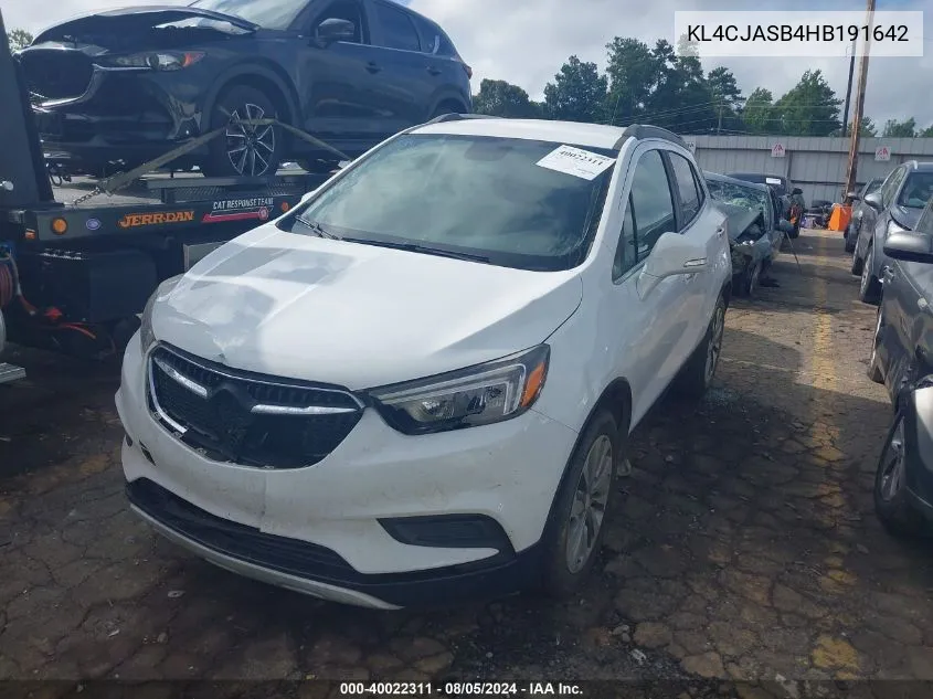 2017 Buick Encore Preferred VIN: KL4CJASB4HB191642 Lot: 40022311