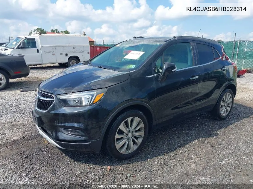 KL4CJASB6HB028314 2017 Buick Encore Preferred