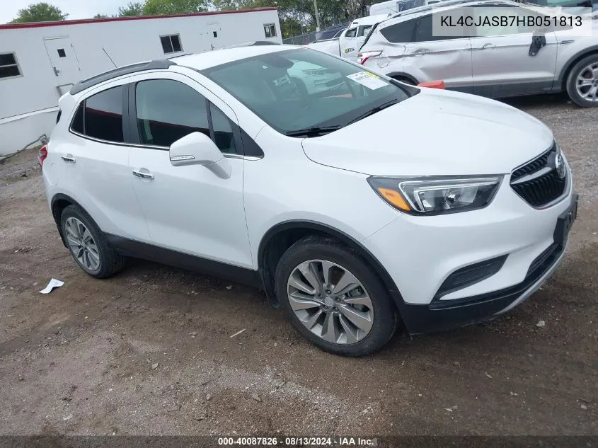 2017 Buick Encore Preferred VIN: KL4CJASB7HB051813 Lot: 40087826