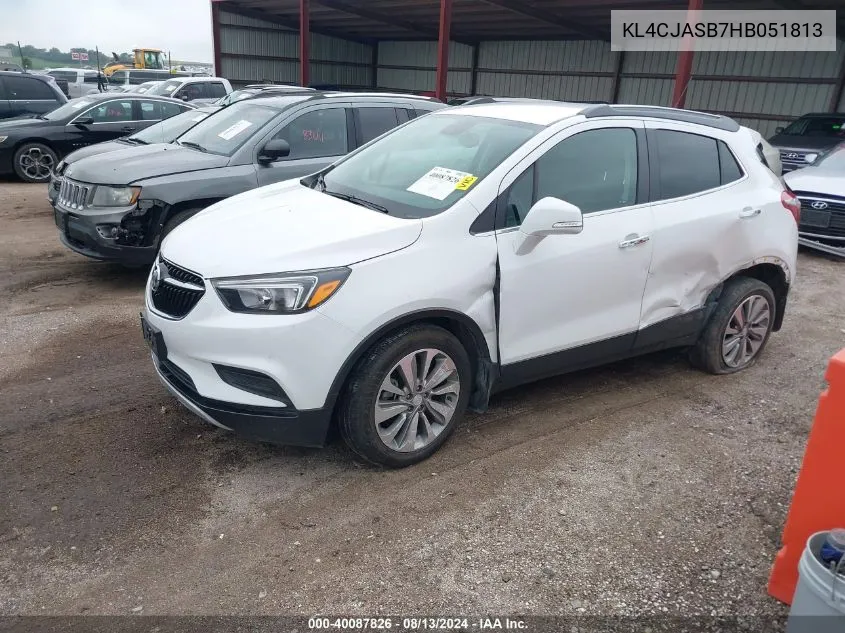 2017 Buick Encore Preferred VIN: KL4CJASB7HB051813 Lot: 40087826