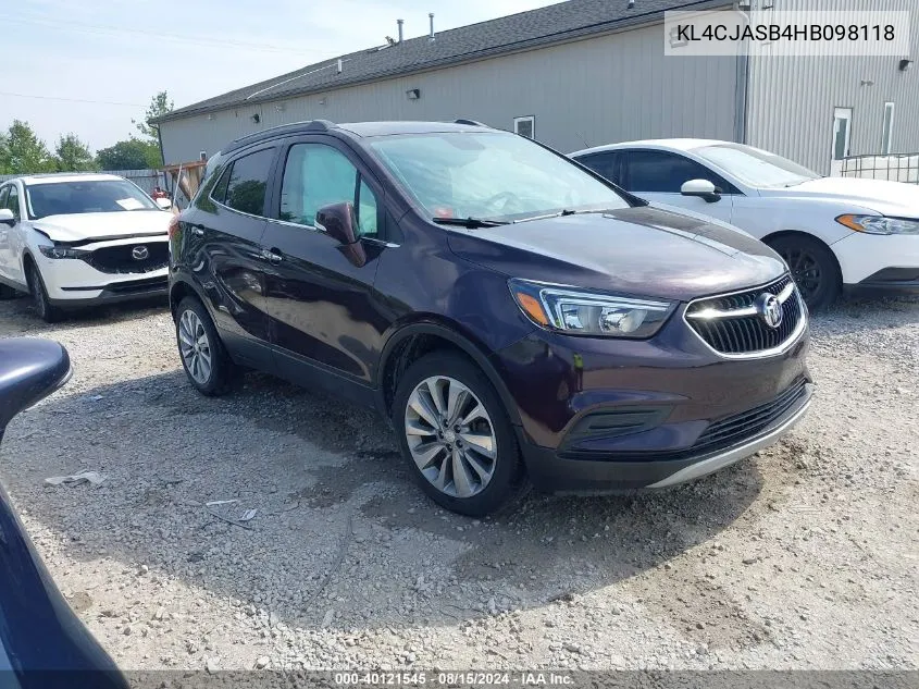 2017 Buick Encore Preferred VIN: KL4CJASB4HB098118 Lot: 40121545