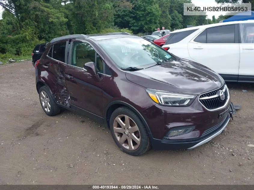 2017 Buick Encore Premium VIN: KL4CJHSB2HB058953 Lot: 40193944