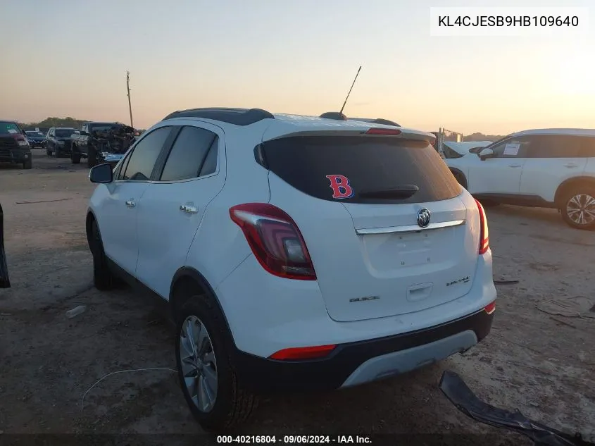 2017 Buick Encore Preferred VIN: KL4CJESB9HB109640 Lot: 40216804