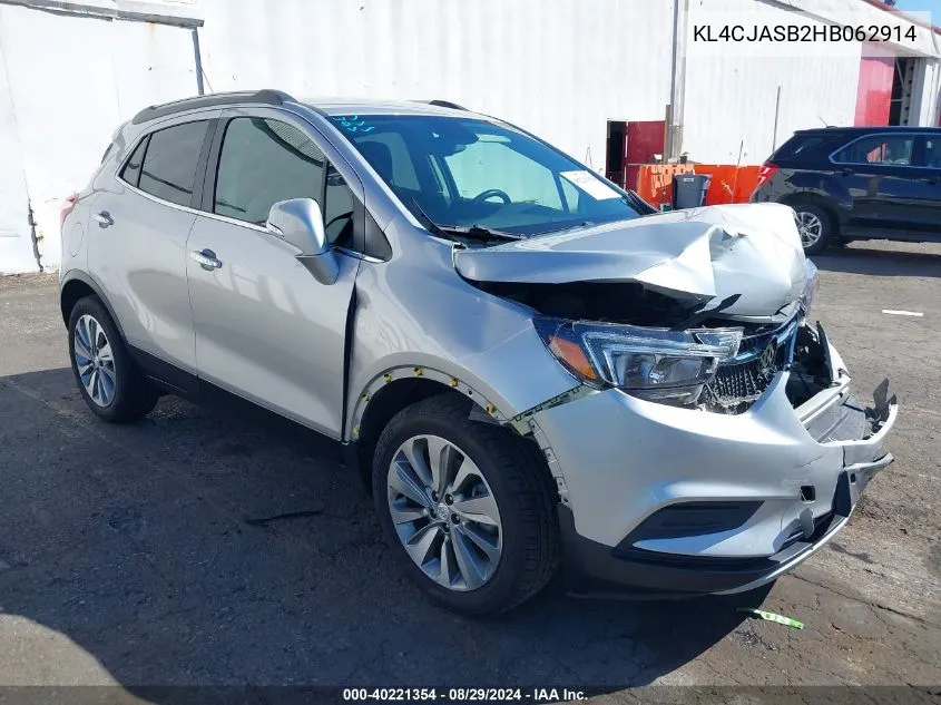 2017 Buick Encore Preferred VIN: KL4CJASB2HB062914 Lot: 40221354