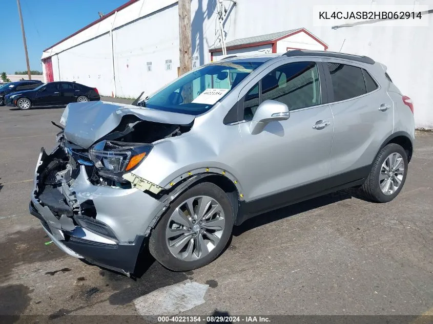 2017 Buick Encore Preferred VIN: KL4CJASB2HB062914 Lot: 40221354