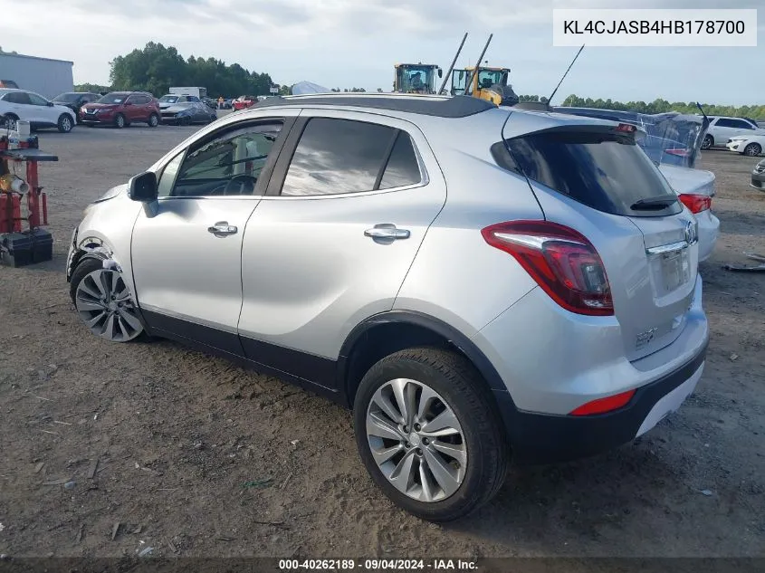 2017 Buick Encore Preferred VIN: KL4CJASB4HB178700 Lot: 40262189