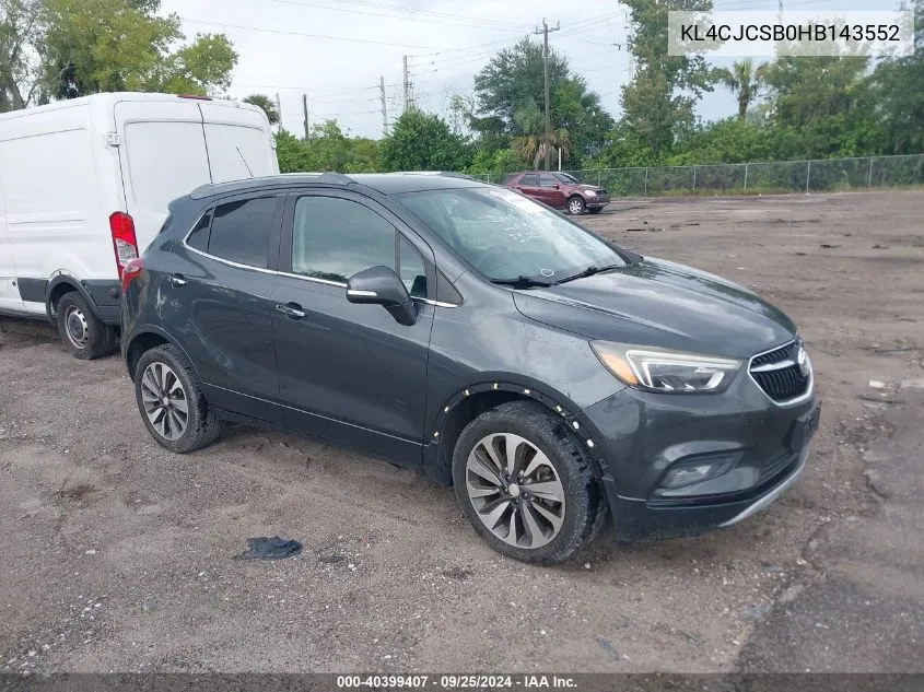 2017 Buick Encore Essence VIN: KL4CJCSB0HB143552 Lot: 40399407