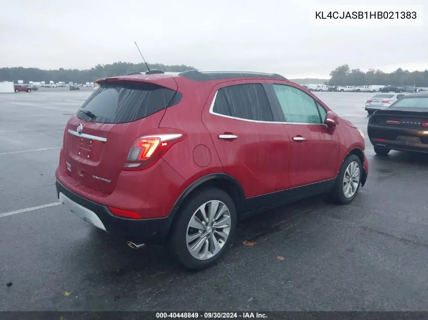 2017 Buick Encore Preferred VIN: KL4CJASB1HB021383 Lot: 40448849