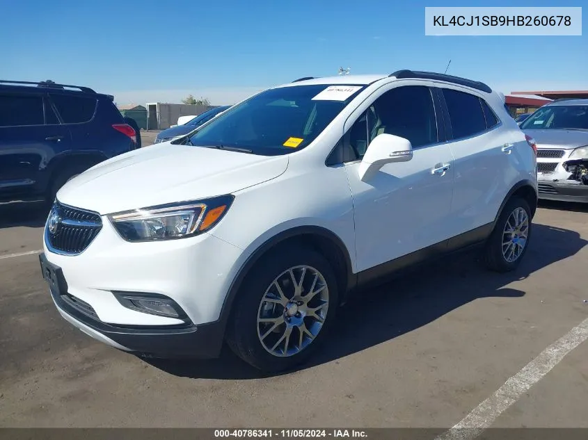 KL4CJ1SB9HB260678 2017 Buick Encore Sport Touring