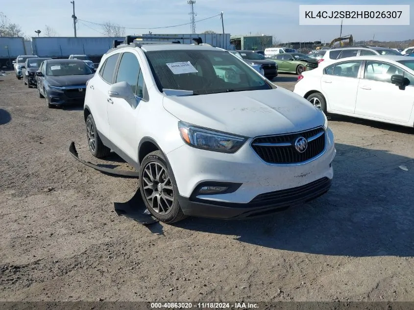 2017 Buick Encore Sport Touring VIN: KL4CJ2SB2HB026307 Lot: 40863020