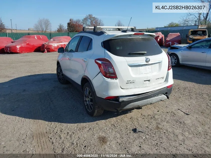 2017 Buick Encore Sport Touring VIN: KL4CJ2SB2HB026307 Lot: 40863020