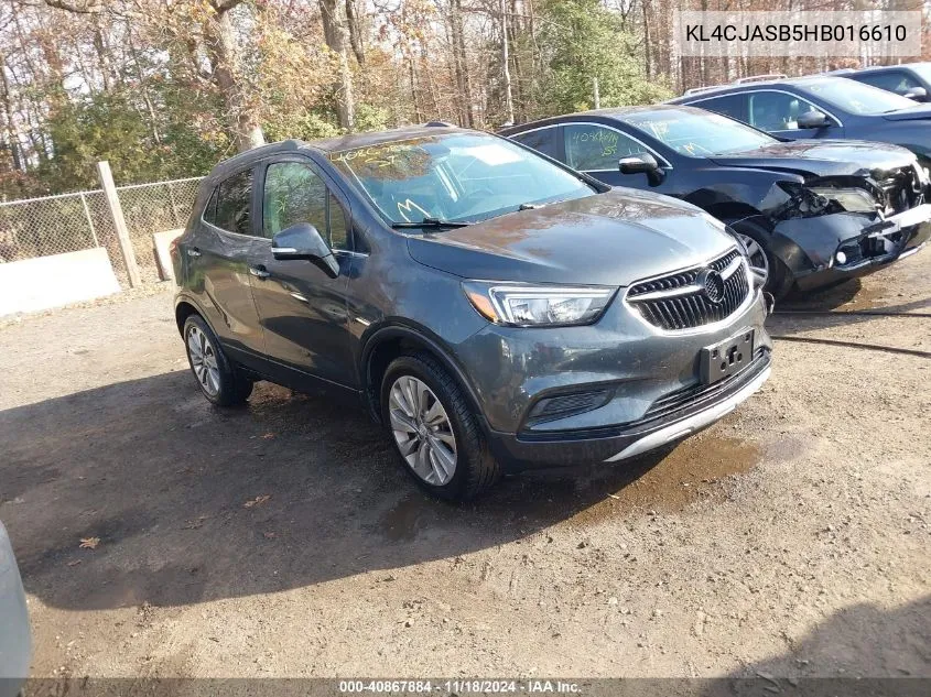 2017 Buick Encore Preferred VIN: KL4CJASB5HB016610 Lot: 40867884