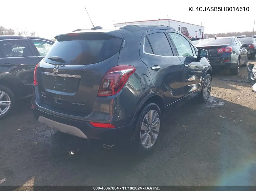 2017 Buick Encore Preferred VIN: KL4CJASB5HB016610 Lot: 40867884