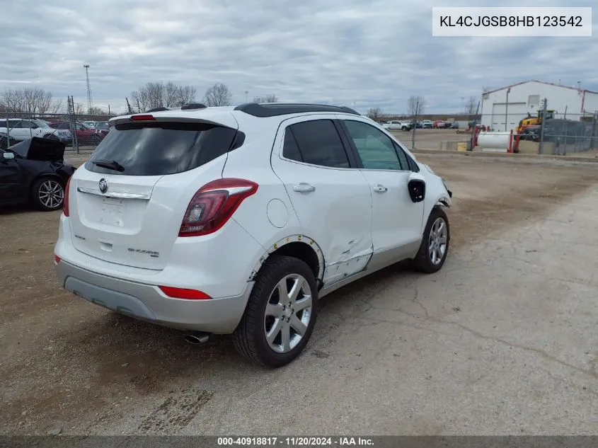 2017 Buick Encore Essence VIN: KL4CJGSB8HB123542 Lot: 40918817