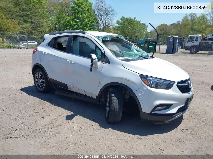 2018 Buick Encore Sport Touring VIN: KL4CJ2SB0JB600859 Lot: 39408885