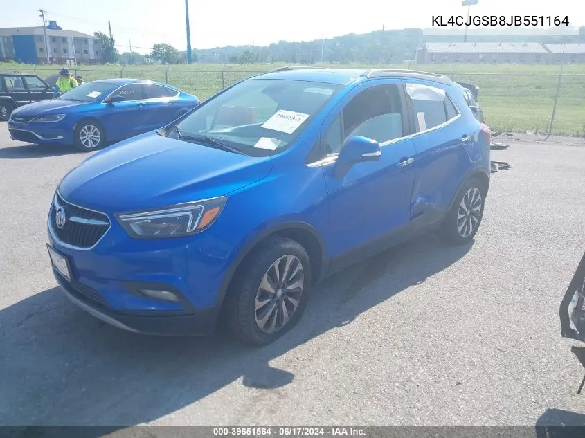 2018 Buick Encore Essence VIN: KL4CJGSB8JB551164 Lot: 39651564