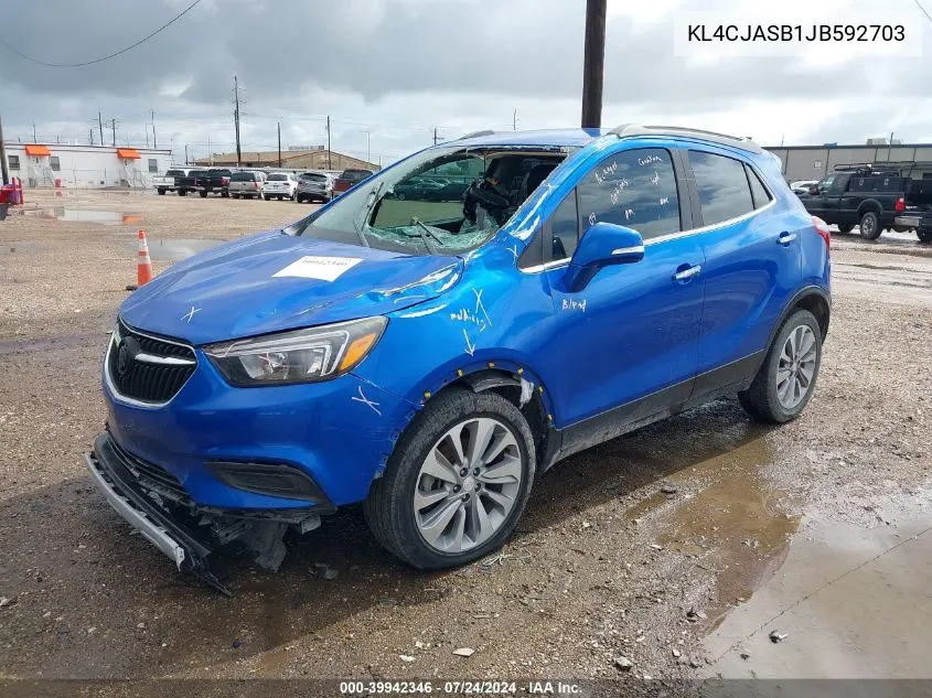 2018 Buick Encore Preferred VIN: KL4CJASB1JB592703 Lot: 39942346