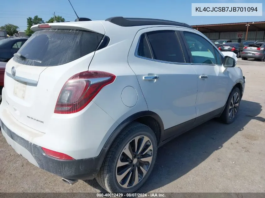 2018 Buick Encore Essence VIN: KL4CJCSB7JB701094 Lot: 40012429