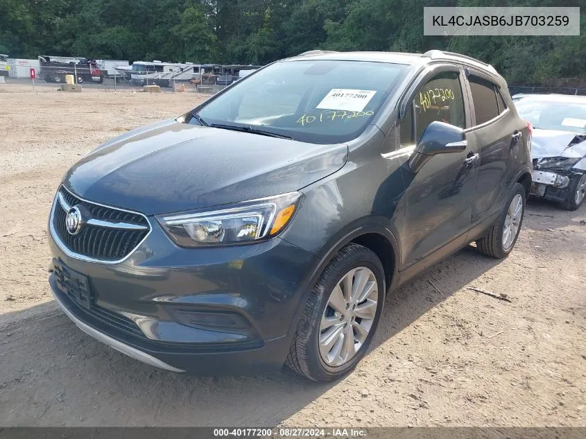 2018 Buick Encore Preferred VIN: KL4CJASB6JB703259 Lot: 40177200