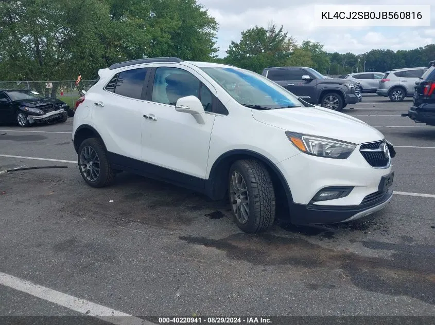 2018 Buick Encore Sport Touring VIN: KL4CJ2SB0JB560816 Lot: 40220941