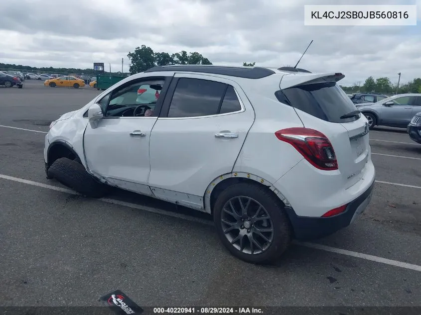 2018 Buick Encore Sport Touring VIN: KL4CJ2SB0JB560816 Lot: 40220941