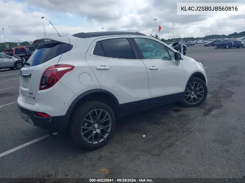 2018 Buick Encore Sport Touring VIN: KL4CJ2SB0JB560816 Lot: 40220941