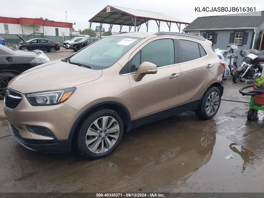 2018 Buick Encore Preferred VIN: KL4CJASB0JB616361 Lot: 40335371