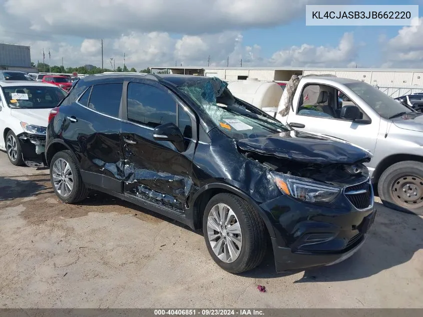 2018 Buick Encore Preferred VIN: KL4CJASB3JB662220 Lot: 40406851