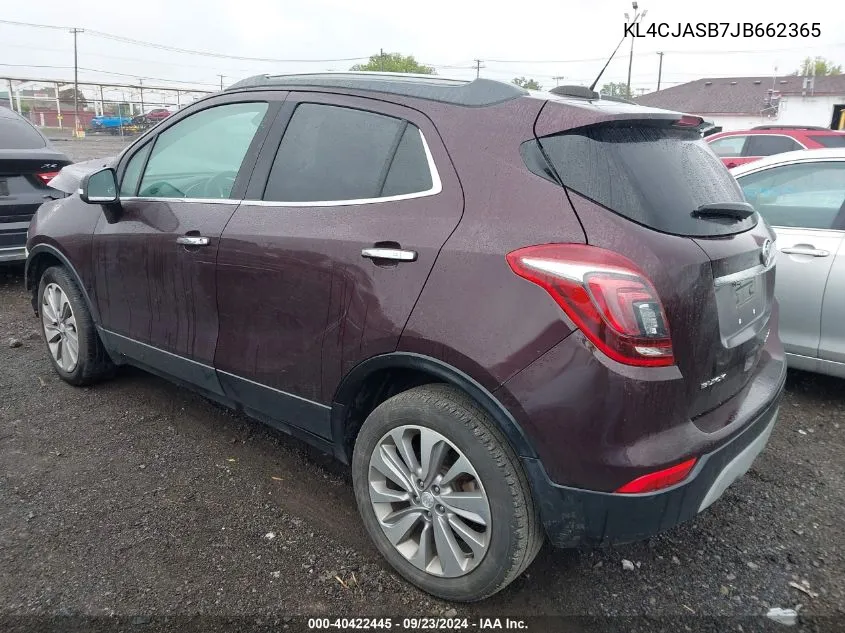 2018 Buick Encore Preferred VIN: KL4CJASB7JB662365 Lot: 40422445