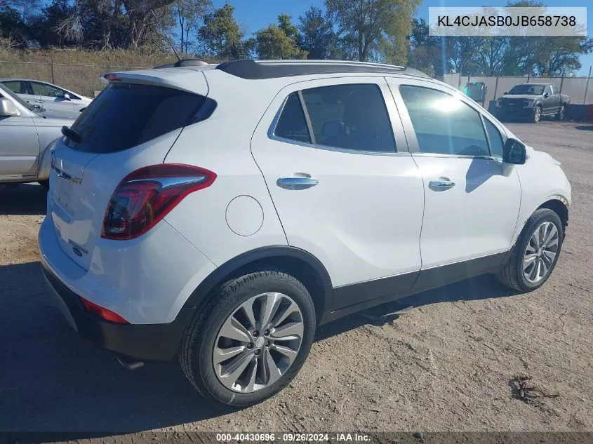 2018 Buick Encore Preferred VIN: KL4CJASB0JB658738 Lot: 40430696