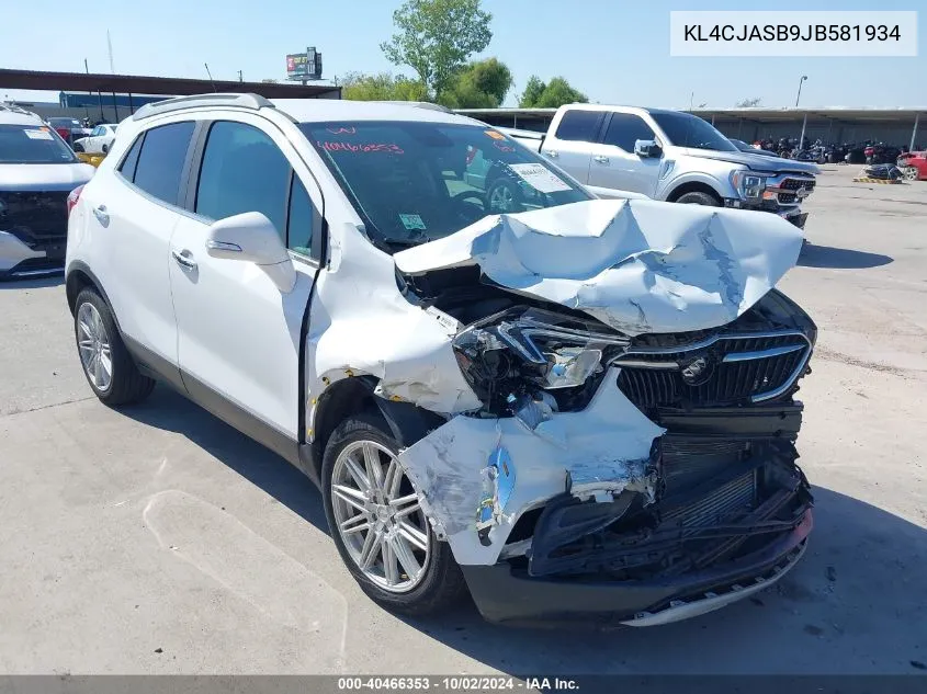 2018 Buick Encore Preferred VIN: KL4CJASB9JB581934 Lot: 40466353