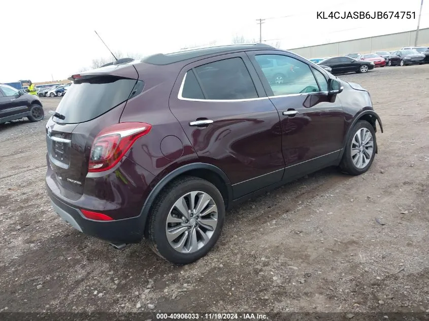 2018 Buick Encore Preferred VIN: KL4CJASB6JB674751 Lot: 40906033