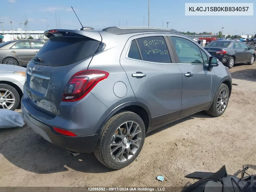 2019 Buick Encore Sport Touring VIN: KL4CJ1SB0KB834057 Lot: 12095592