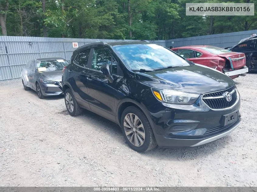 2019 Buick Encore Fwd Preferred VIN: KL4CJASB3KB810156 Lot: 39594603