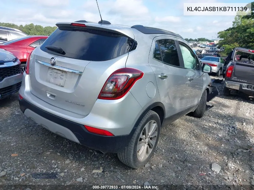 2019 Buick Encore Fwd Preferred VIN: KL4CJASB1KB711139 Lot: 39772933