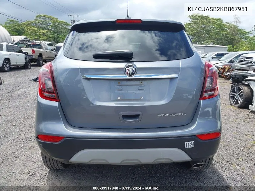 KL4CJASB2KB867951 2019 Buick Encore Fwd Preferred